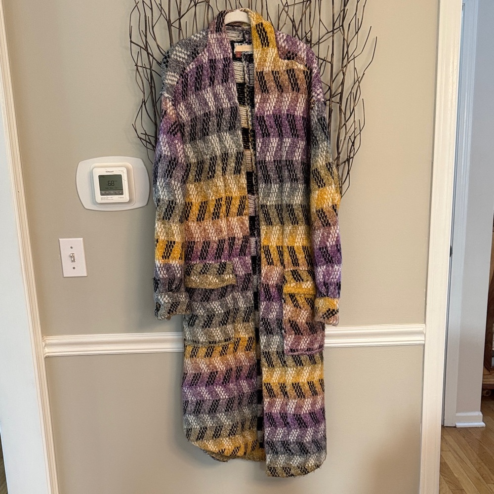 Anthropologie Multicolor Striped Coat- like New! Only worn 1x